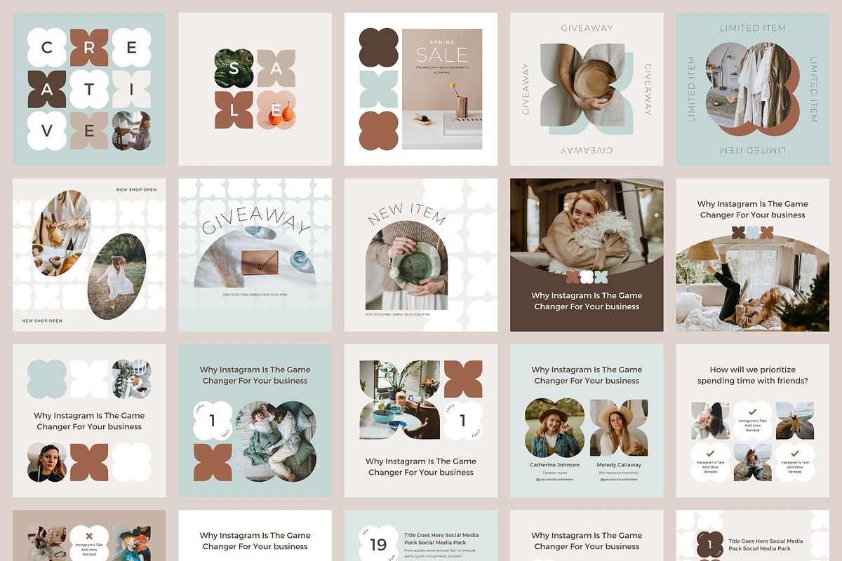 Instagram Template Canva Pack Mint, a Social Media Template by Keikoya (Photo 10 of 21)