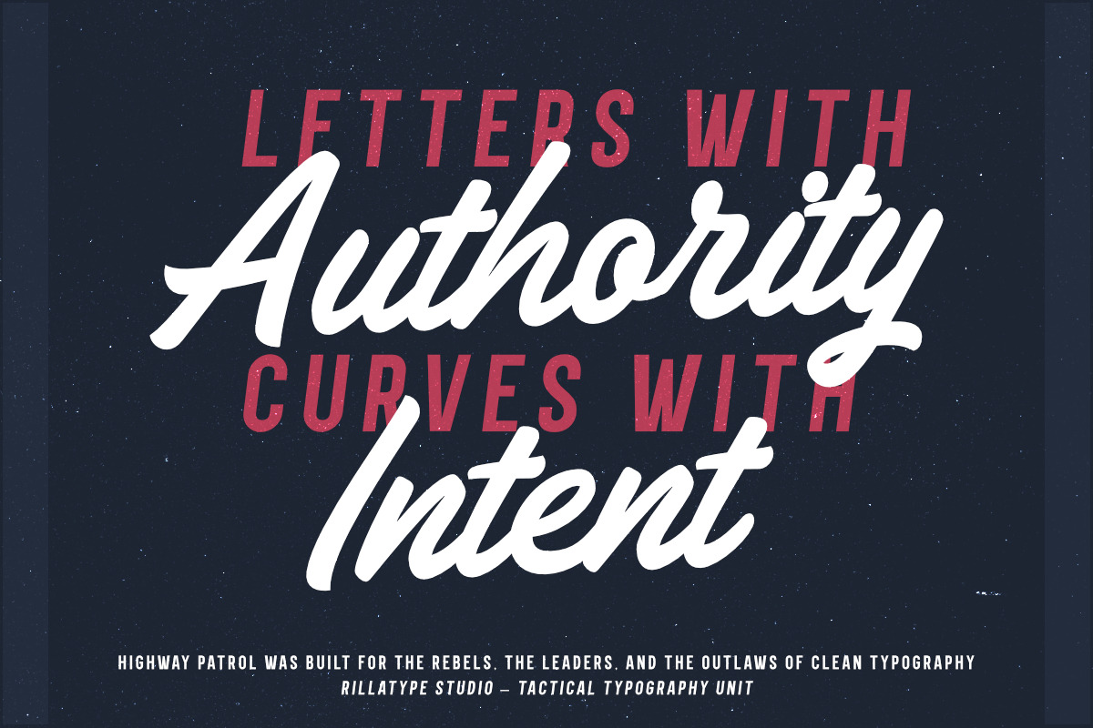 Highway Patrol - Font Duo, a Script Font by Rillatype (Photo 2 of 9)