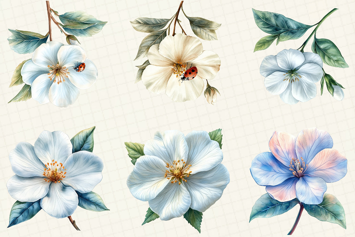 Jasmine Flower Bloom Clipart, an Illustration by OK Design (Photo 4 of 5)