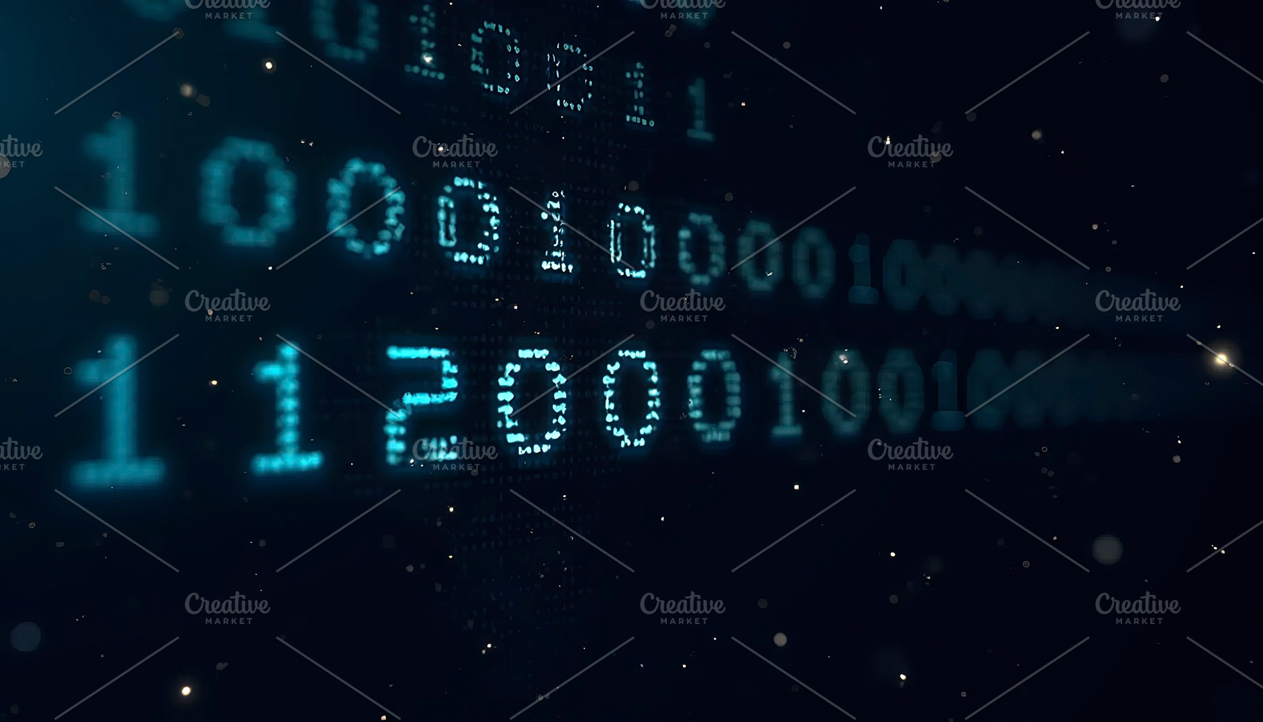 Glowing Digital Binary Lines Streami, a Photo by LOGOCREATIVE