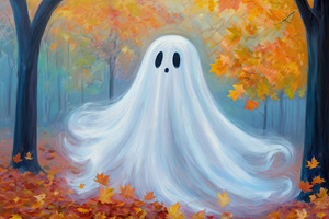 Ghost in autumn forest