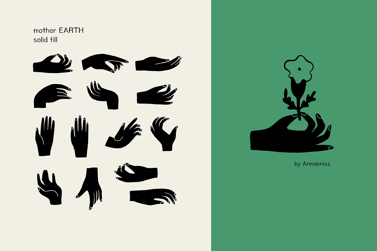 Mother Earth vector shapes and lines, a Decorative Illustration by Annakniaz (Photo 4 of 15)