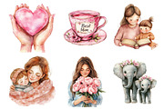 Pink Mother's Day Clipart, an Illustration by SinaCreation (Thumbnail 3 of 5)