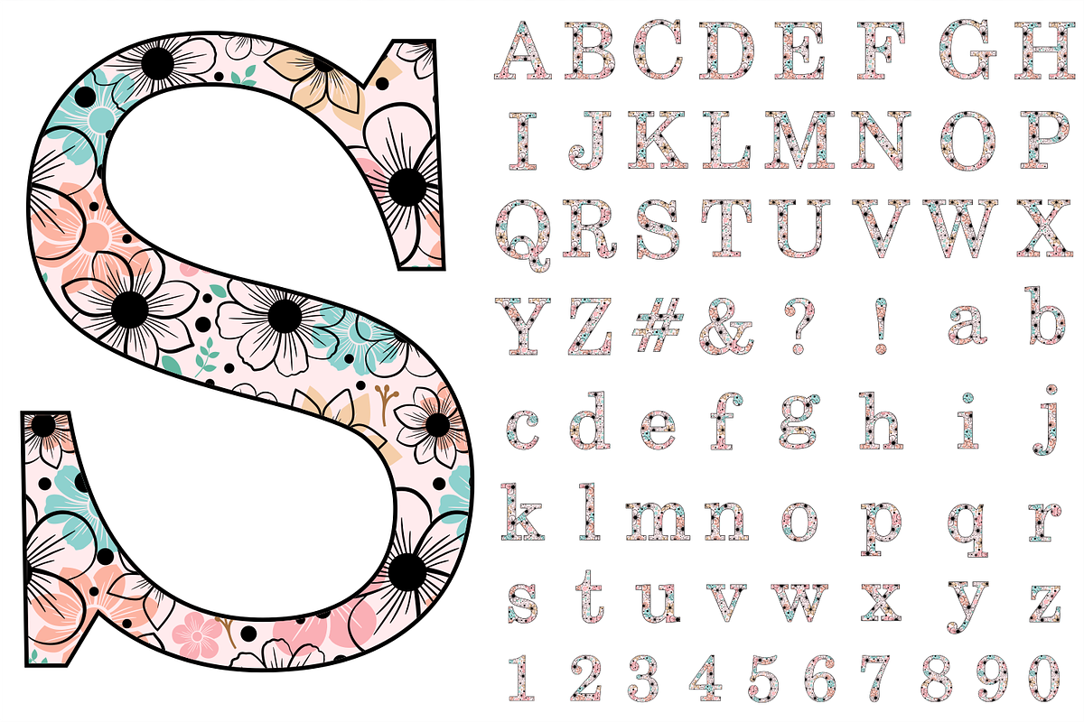 Floral Alphabet, Floral Font SVG, an Object Graphic by D2PUTRI (Photo 22 of 31)