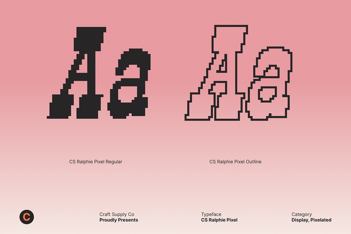 CS Ralphie Pixel, a Slab Serif Font by Craft Supply Co. (Photo 4 of 8)