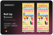 Summer Juice Sale Roll Up Banner, a Flyer Template by Annora Studio (Thumbnail 1 of 6)