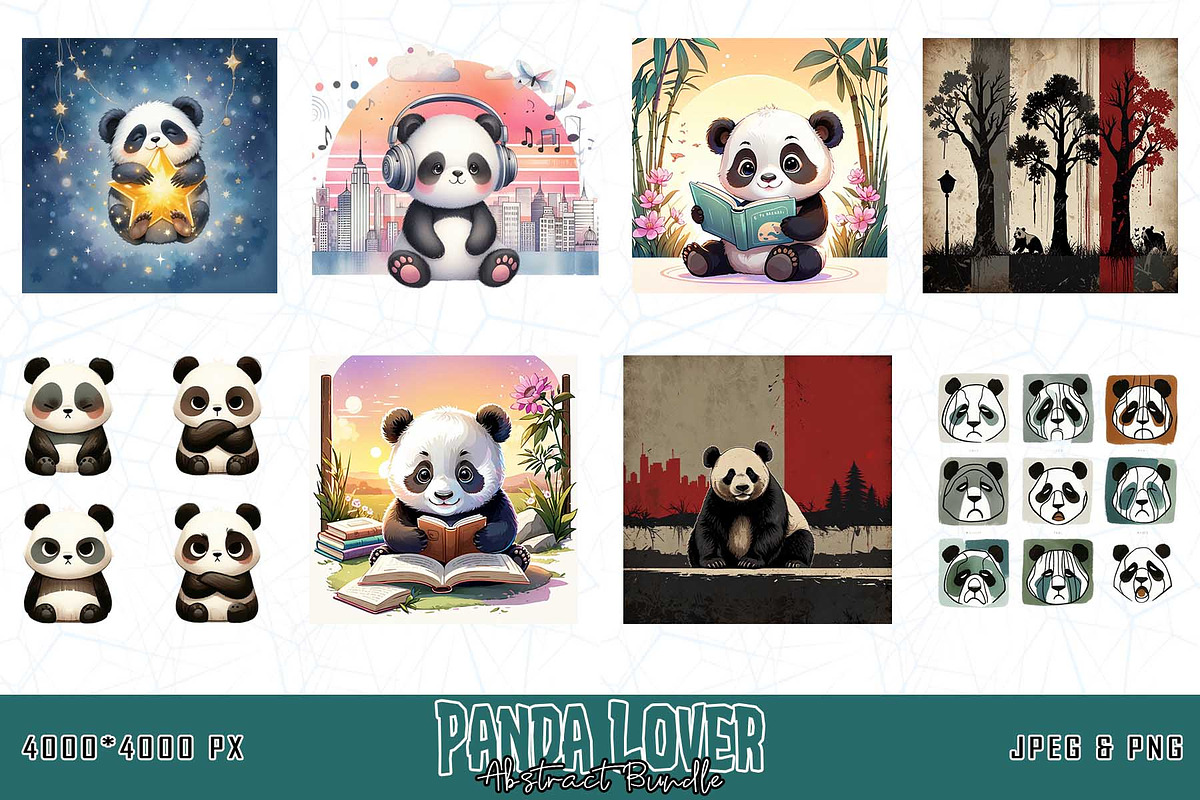 Cute Panda T-shirt Design Bundle, an Object Graphic by Sofia's Fashion (Photo 2 of 3)