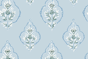 Seamless pattern, seamless floral damask pattern forming a repea, a Pattern Graphic by Studio ANNA