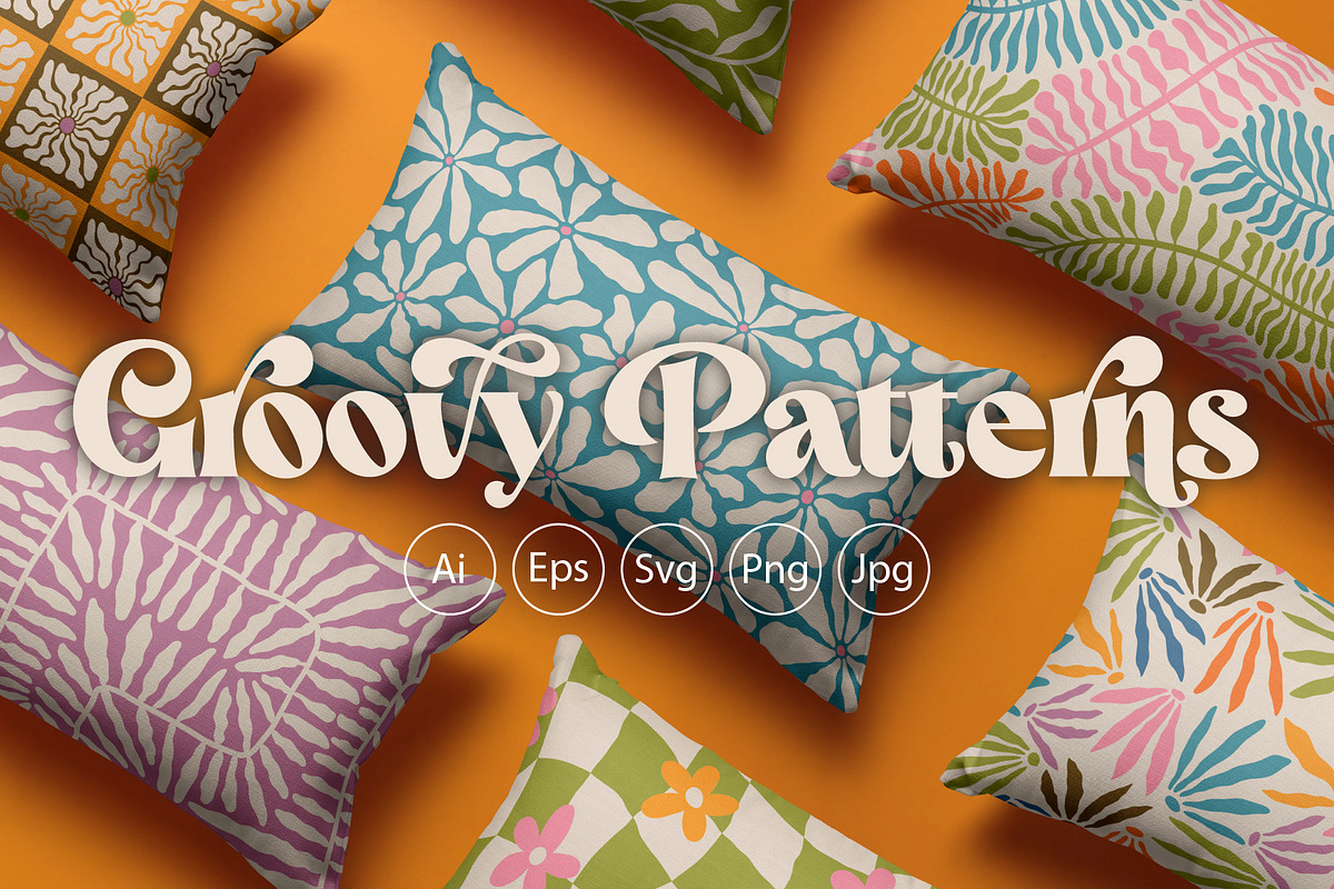 50 Groovy Retro Seamless Patterns, a Pattern Graphic by AnnArt (Photo 1 of 8)