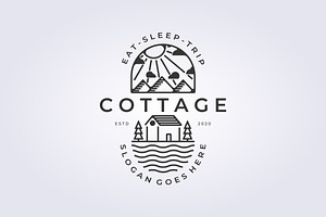 forest outdoor cabin symbol logo, a Branding & Logo Template by Lodzrov
