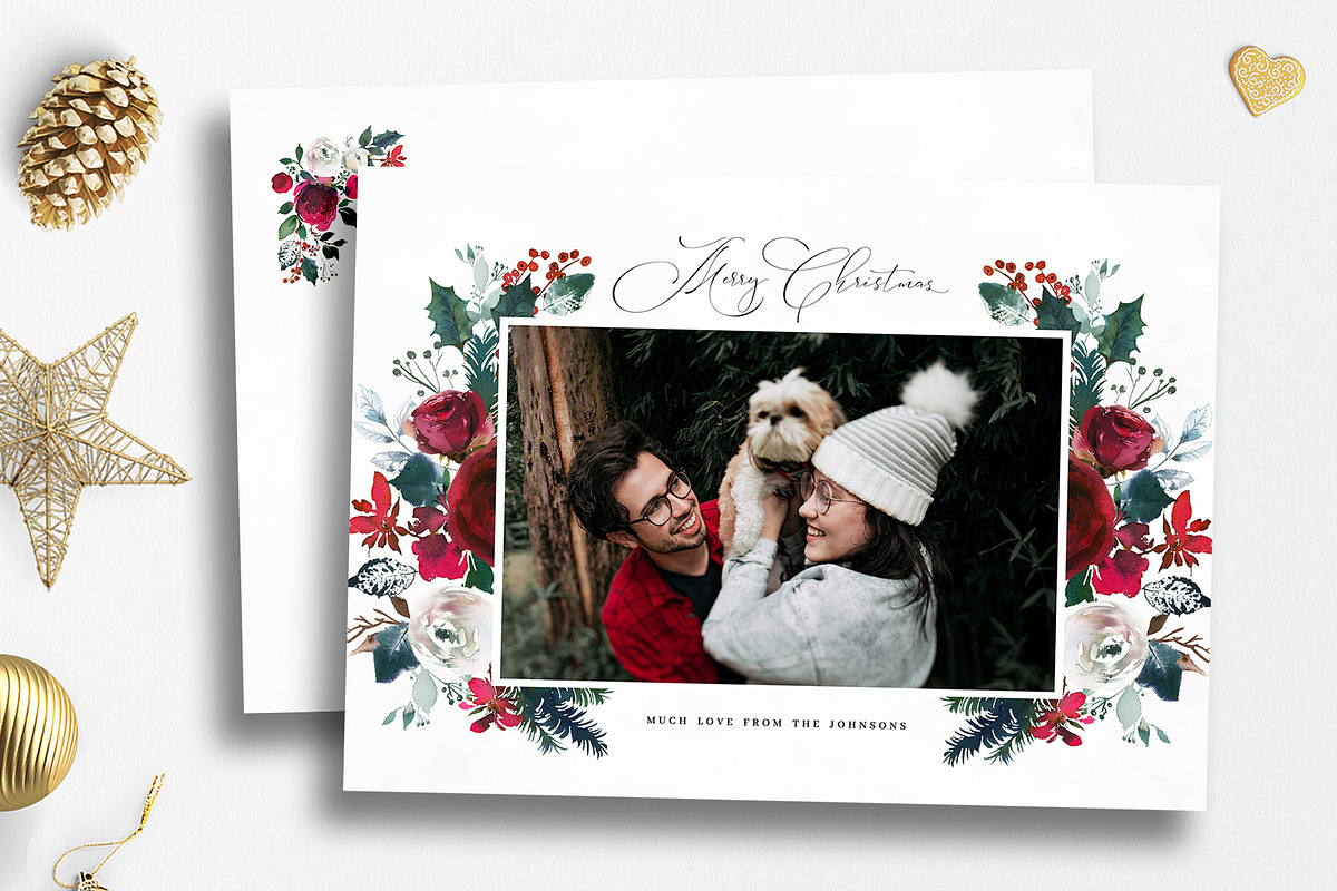 Christmas Photo Card Template PSD, a Card Template by Nifty Template Studio (Photo 1 of 4)