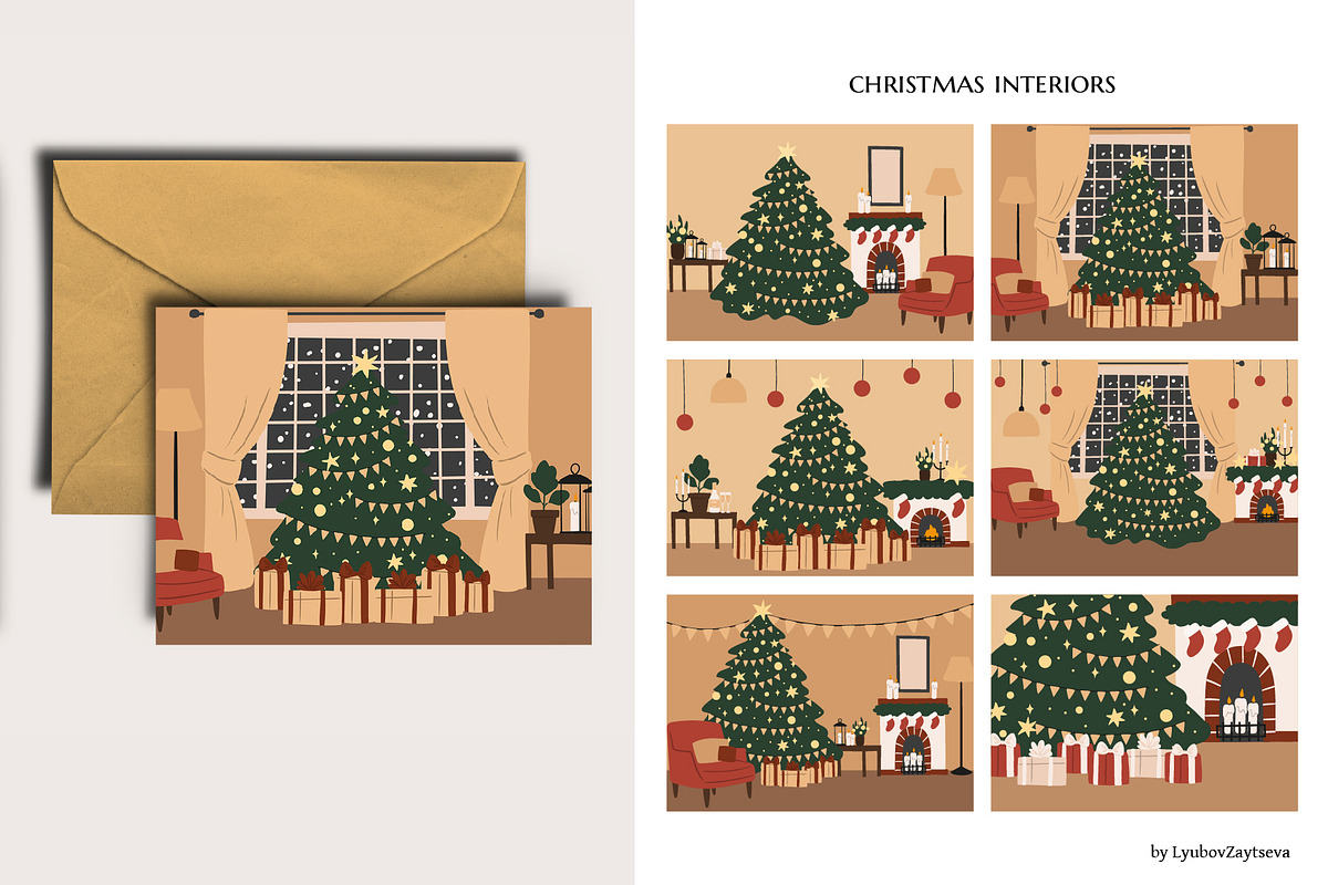 Merry Christmas clipart, a Seasonal Illustration by LyubovZaytseva (Photo 15 of 18)