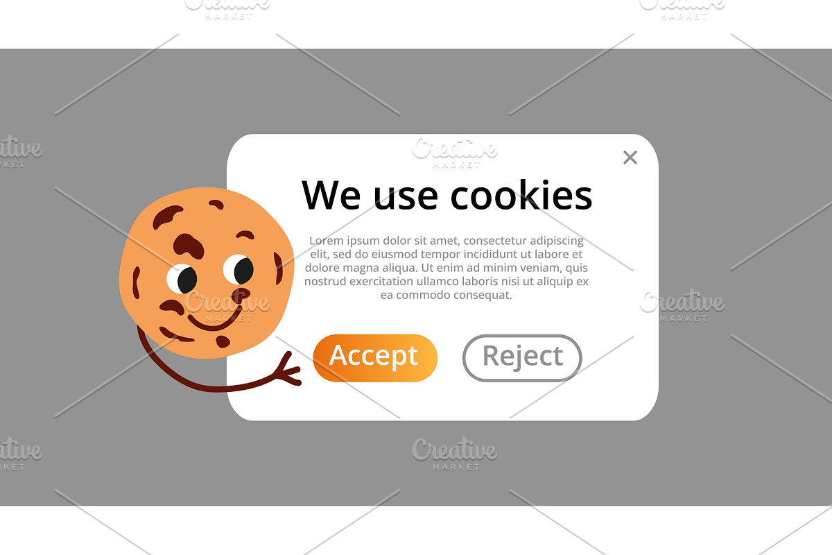 We use cookie homepage. Landingpage, an Object Illustration by skripnikbb