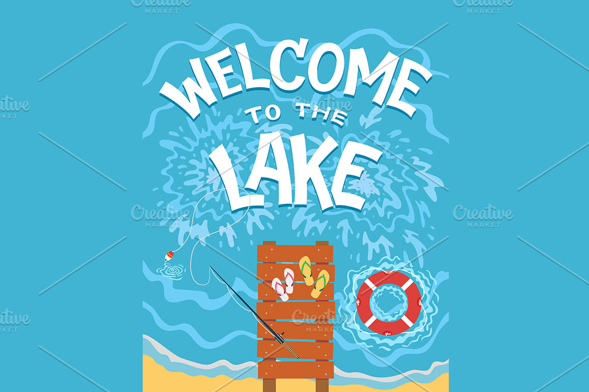 7 Lake Hand Lettering Signs, a Decorative Illustration by Paul Lesser (Photo 3 of 8)