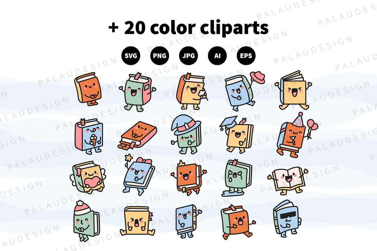 Cute Kawaii Books Characters, an Education Illustration by Palau (Photo 10 of 12)