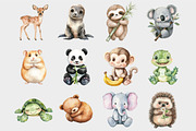 Watercolor Animal Clipart, a Seasonal Illustration by Design Market (Thumbnail 5 of 5)