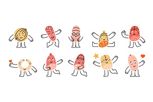 Sausages cartoon characters, a Food Illustration by GraphiShop