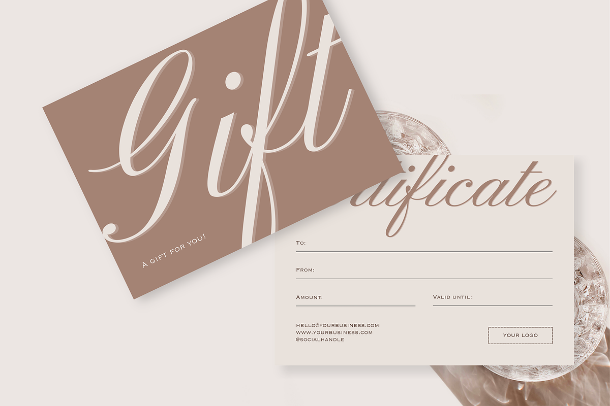 Chic Gift Certificate Template, a Card Template by LePosey Studio (Photo 2 of 6)
