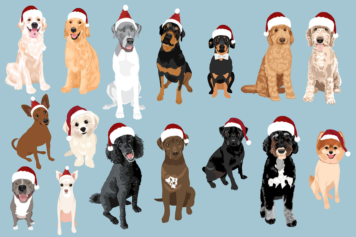 Christmas Dog Art Bundle PNG EPS SVG, an Illustration by Putnam Road Art (Photo 4 of 4)