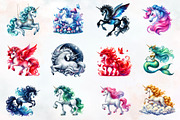 Fantasy unicorn clipart, an Illustration by RobertsArt (Thumbnail 2 of 4)