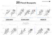 Fine Line Birth flowers Collection, an Illustration by CaraulanStore (Thumbnail 2 of 8)