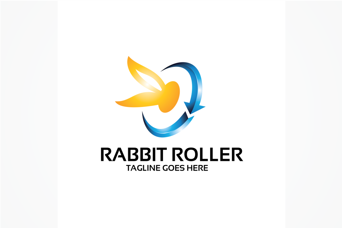 Rabbit Roller - logo template, a Branding & Logo Template by Alfam17