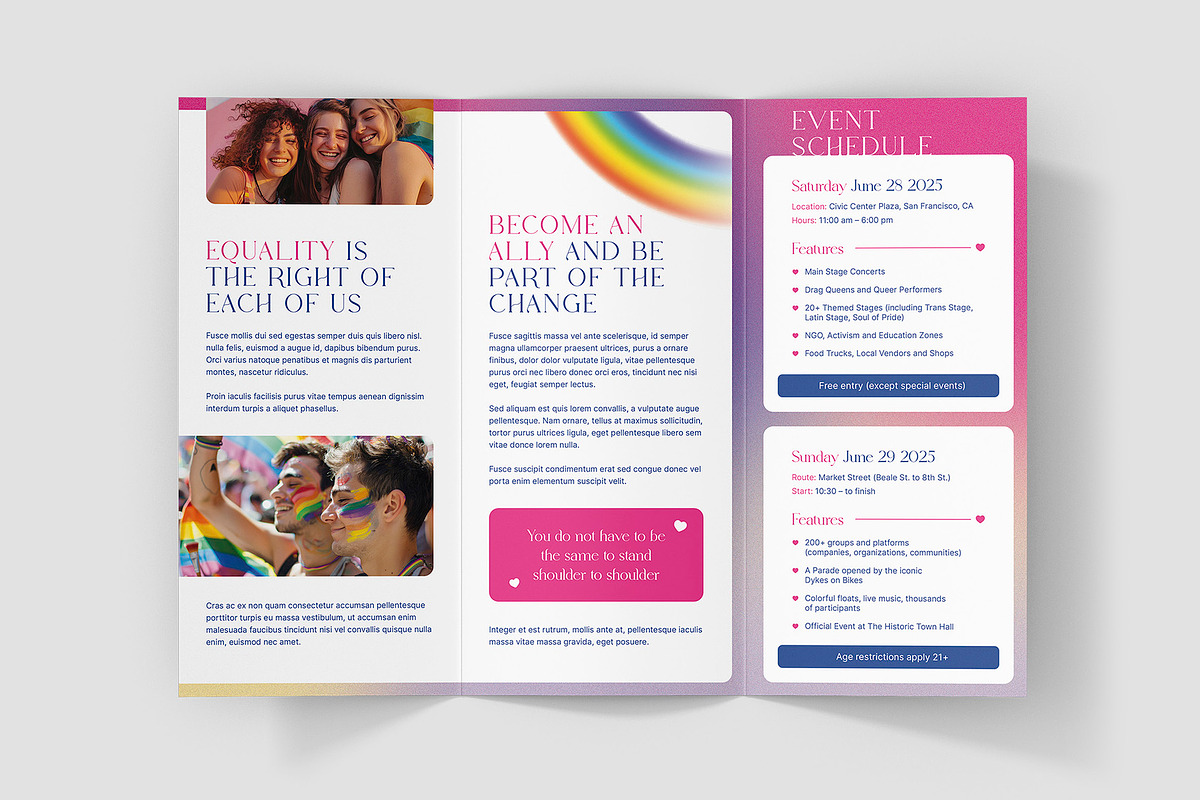 LGBT Brochure Trifold Canva Template, a Brochure Template by artbart (Photo 7 of 9)