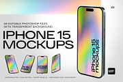iPhone 15 Mockup Vol 01, a Device Mockup by Matte Black (Thumbnail 1 of 6)