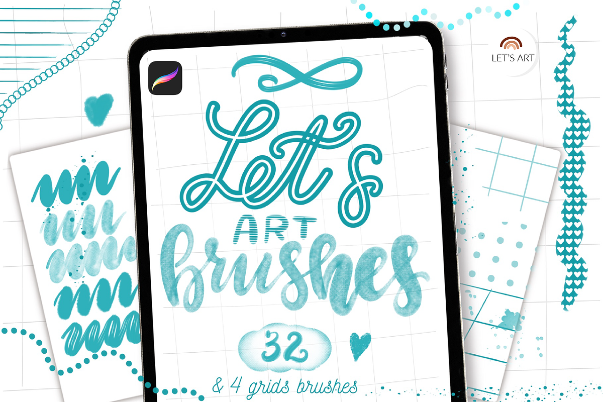 Lettering brushes for Procreate, a Brush Add-On by Let's Art (Photo 1 of 7)