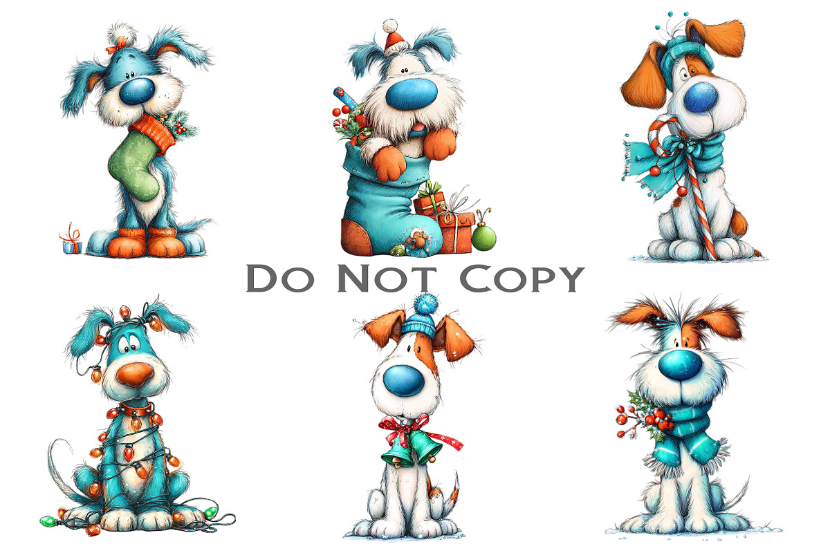 Quirky Christmas Dog Clipart Bundle, an Illustration by Craft Nest (Photo 4 of 5)