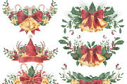 Watercolor Christmas Clipart, a Decorative Illustration by ArtbyHien (Thumbnail 2 of 8)