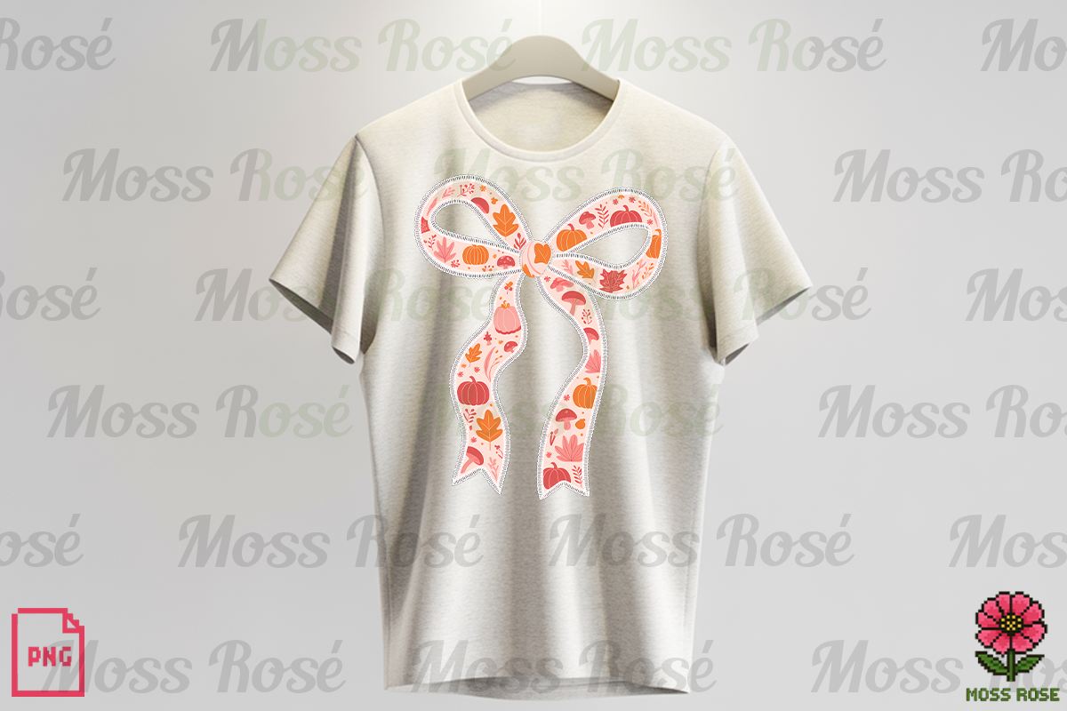 Fall Bow PNG Autumn Ribbon Clipart, a Graphic by Moss Rose (Photo 3 of 3)
