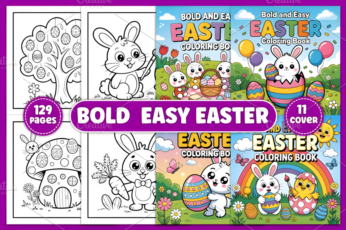 BOLD & EASY EASTER COLORING BOOK, a Seasonal Illustration by Design Station (Photo 1 of 4)