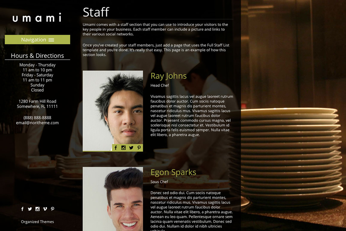 Umami - Restaurant WordPress Theme, a WordPress Template by Organized Themes (Photo 3 of 5)