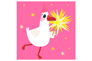 Silly Goose Birthday Clipart Set, an Animal Illustration by the_myro (Thumbnail 13 of 13)
