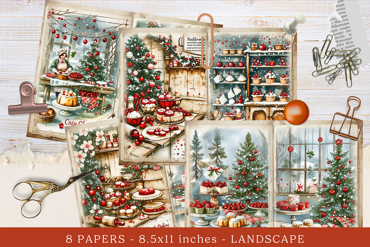 Baking Christmas Scrapbook Pages, a Background Graphic by Traveling Designer (Photo 3 of 3)
