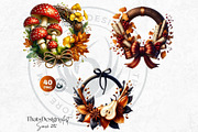 Autumn Harvest Wreaths Clipart, a Seasonal Illustration by ThatsDesignArt (Thumbnail 5 of 10)