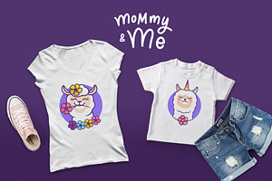 Cute Llamas. T-shirt Designs