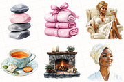 Black Girl Spa Day Clipart, an Illustration by OK Design (Thumbnail 4 of 5)