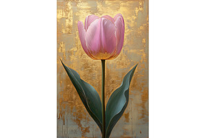 Pink Tulip Flower Oil Painting on, a Business Photo by Lermont51