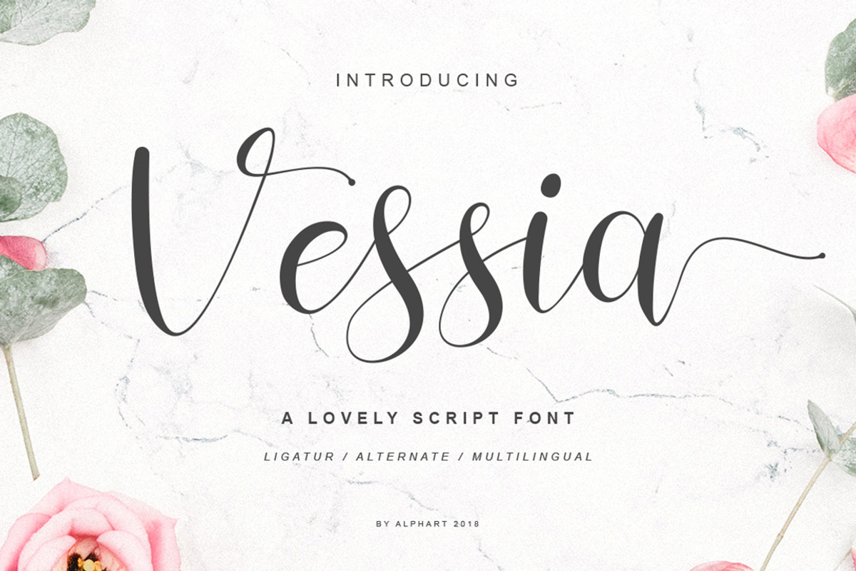 Vessia a lovely script font
