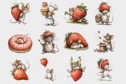 Funny Strawberry Mouse Clipart, a Seasonal Illustration by Design Market (Thumbnail 2 of 3)