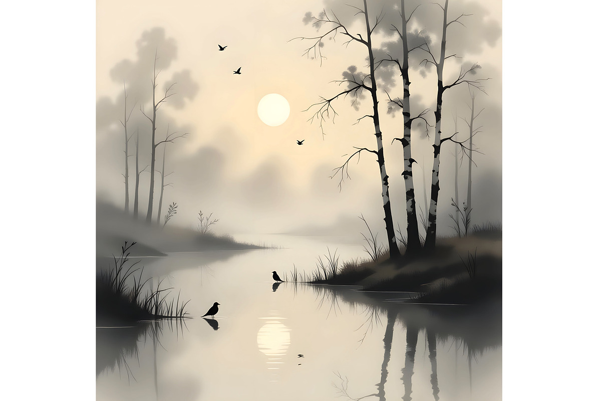 Peaceful Pond, a Decorative Illustration by Sharon Schwalbe (Photo 5 of 6)