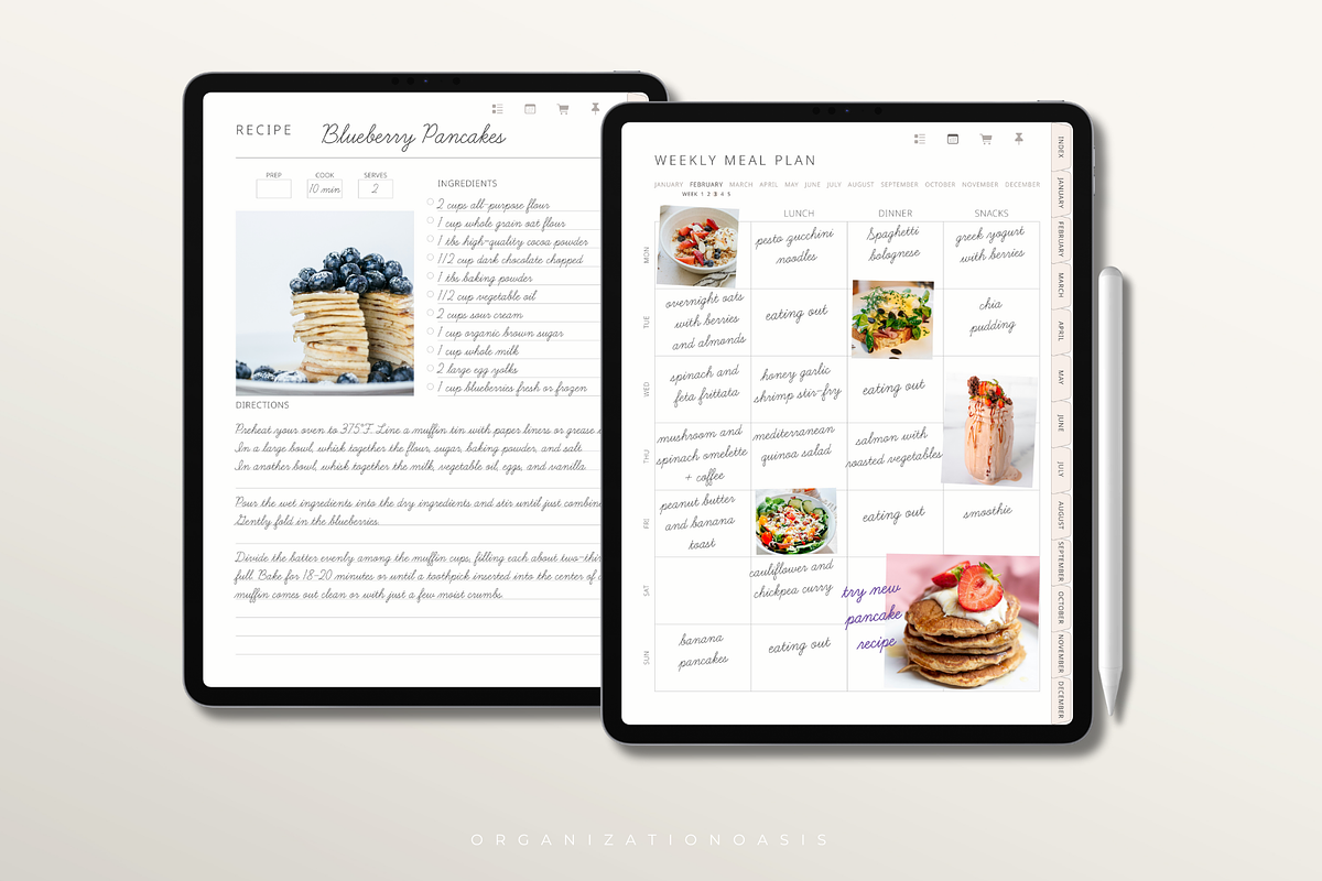 Digital Meal Planner for GoodNotes, a Templates & Theme by OrganizationOasisRo (Photo 10 of 10)