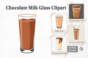 Chocolate Milk Glass Clipart, a Graphic by Artnoy
