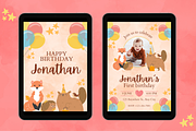 2 First Birthday Invitations Cute, a Templates & Theme by TemplateCastleStore (Thumbnail 5 of 9)