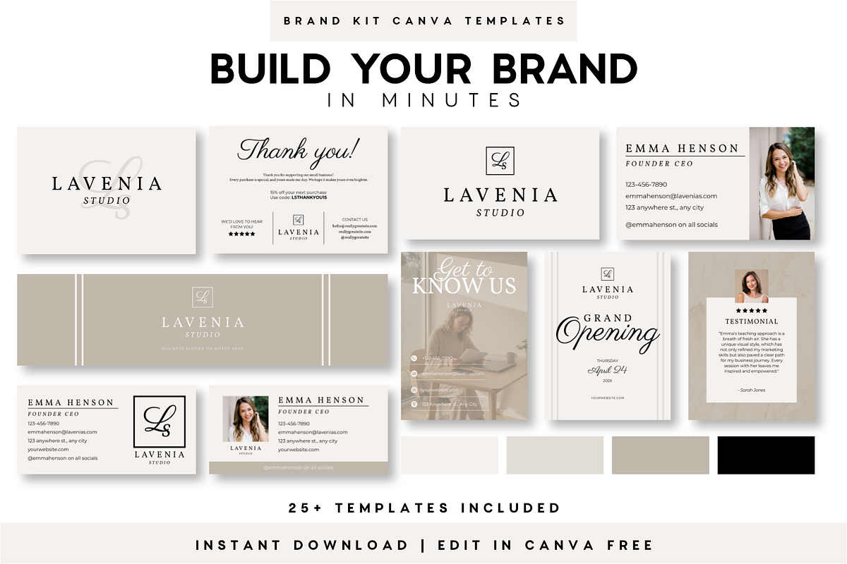 Minimalist Brand Kit Canva Template, a Branding & Logo Template by BrandhavenStudio (Photo 1 of 10)