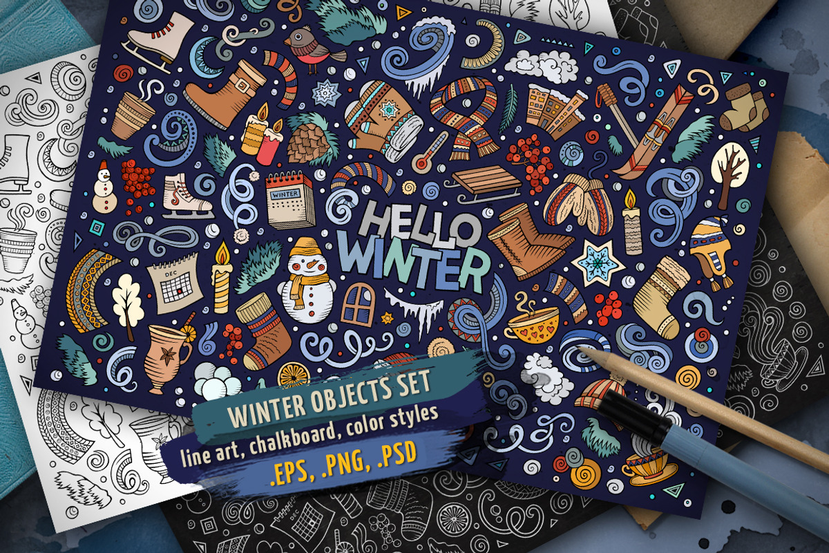 Winter Objects & Elements Set, an Object Graphic by BALABOLKA (Photo 1 of 4)