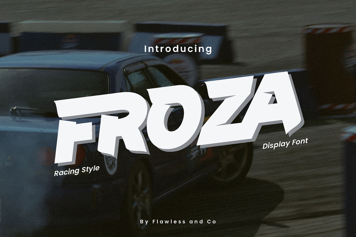 Froza - racing Display Font, a Handwritten Font by Flawless And Co (Photo 1 of 10)