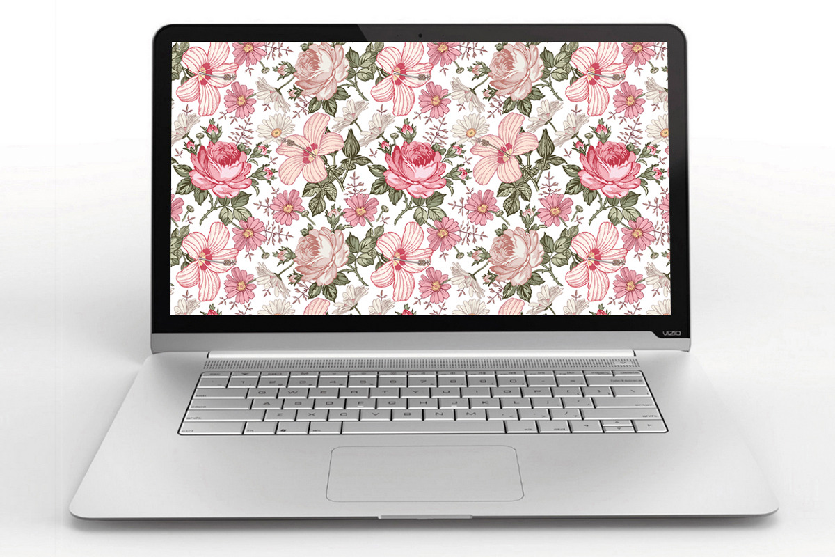 Set Seamless Flowers Rose Hibiscus, a Pattern Graphic by Vintage (Photo 10 of 10)